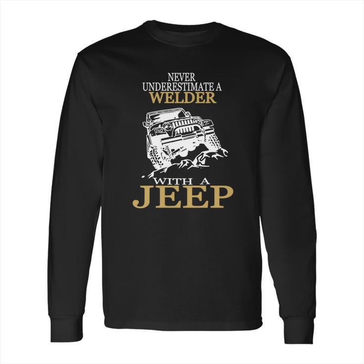 [154] Welder With A Jeep Tshirt Long Sleeve T-Shirt